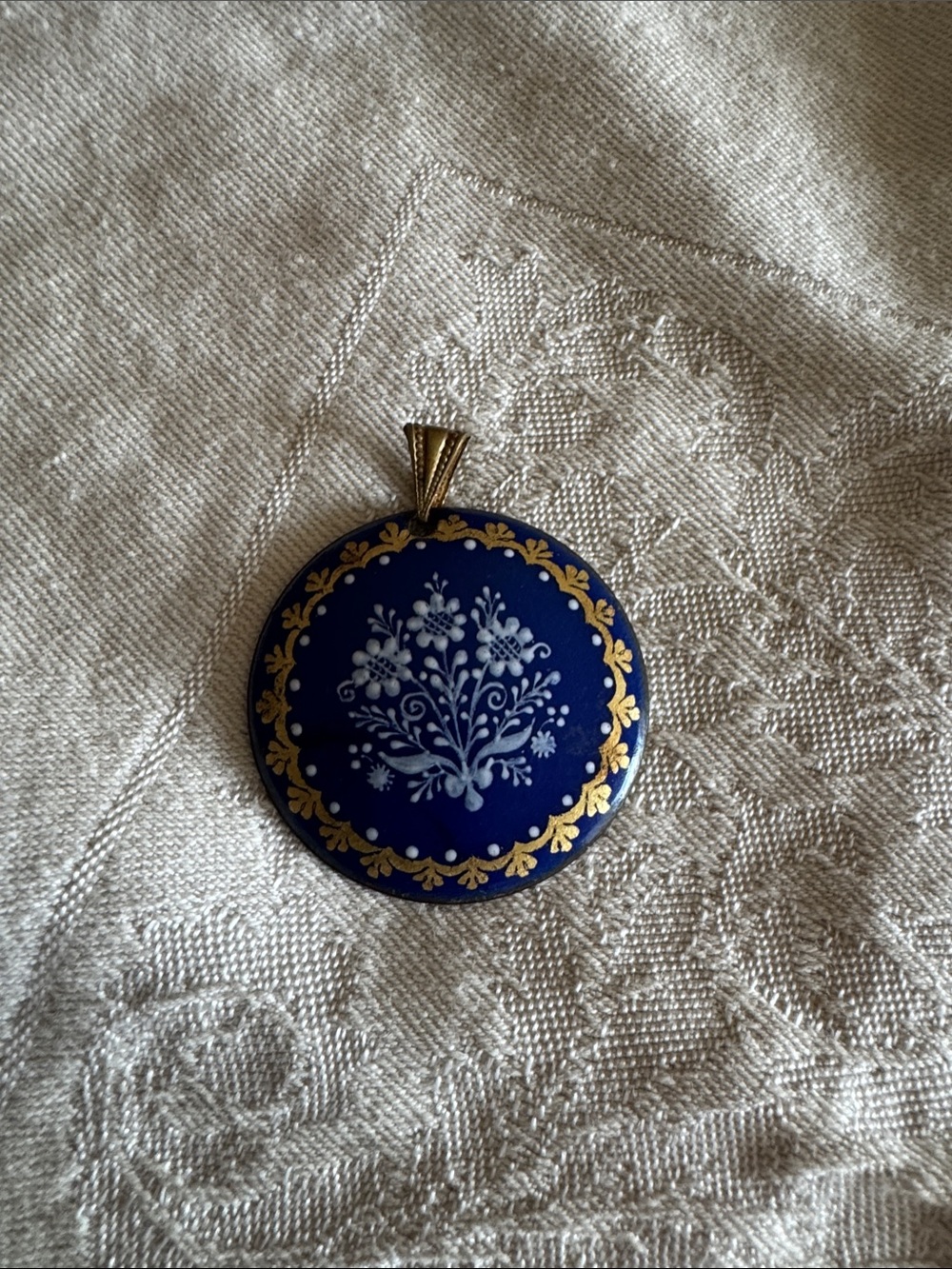 Boho Pendant- Authentic Austrian Hand Painted Enamel by Eva Scherer
